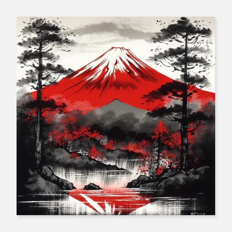 Mount Fuji and its magic Poster 16" x 16" (40x40 cm)