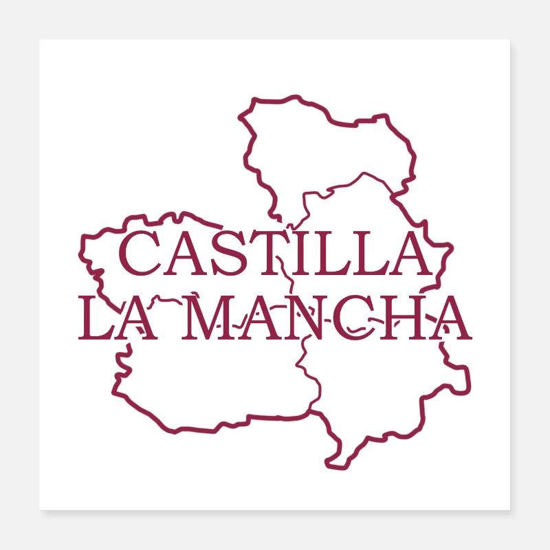 Carte de Castille - La Mancha Poster 40 x 40 cm