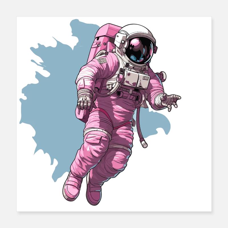 ein Astronaut schwebt in der Luft Motiv Poster 40x40 cm