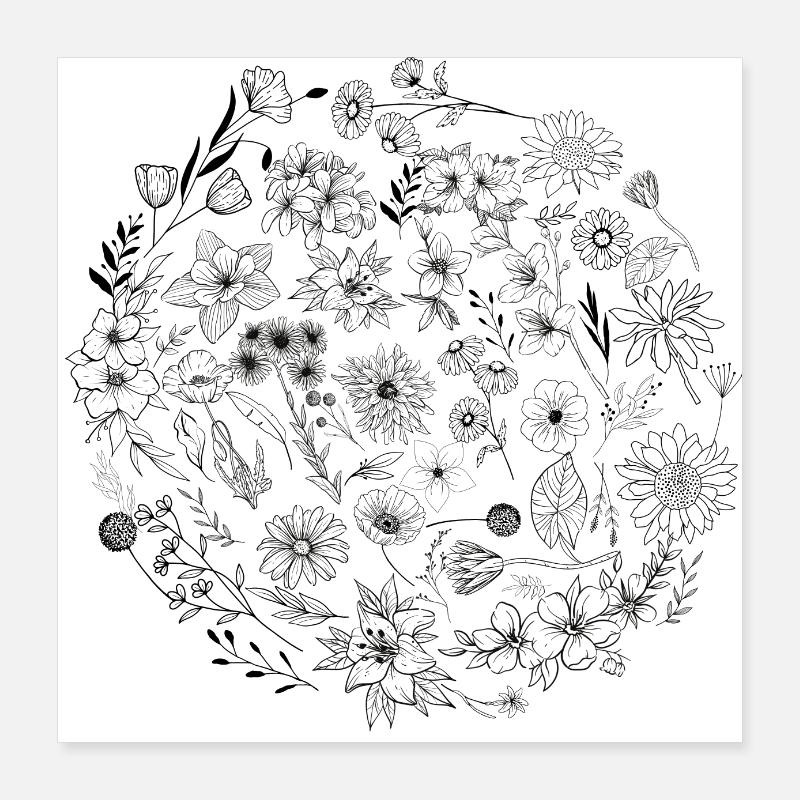 Minimalist flower Poster 16" x 16" (40x40 cm)