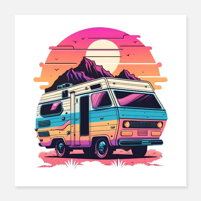 Campeur Synthwave Poster 40 x 40 cm