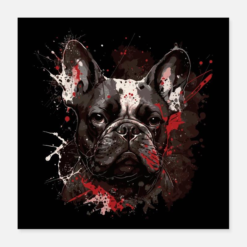 Bouledogue français Poster 40 x 40 cm