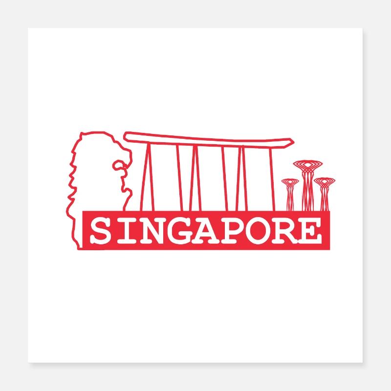 Singapour Poster 40 x 40 cm