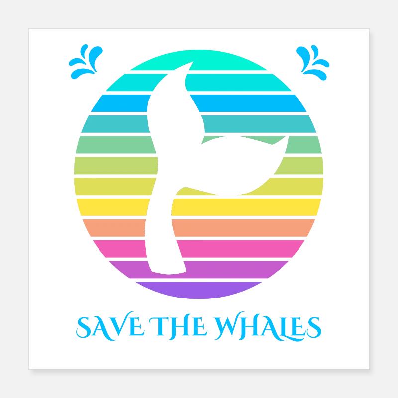 Rettet die Wale Poster 40x40 cm