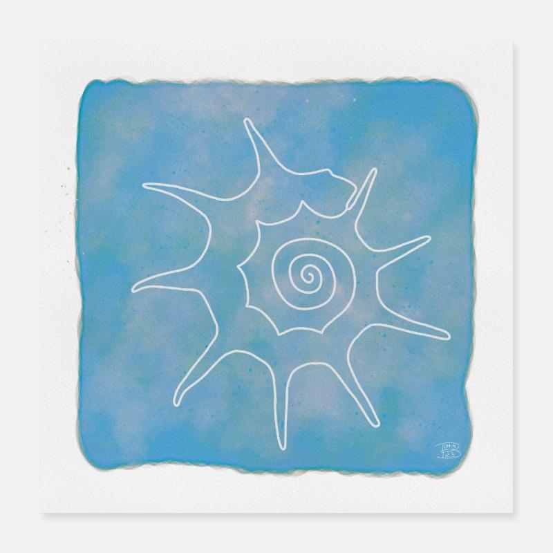 "Bolma", Boho Line Art Design, Serie Shells Poster 40x40 cm