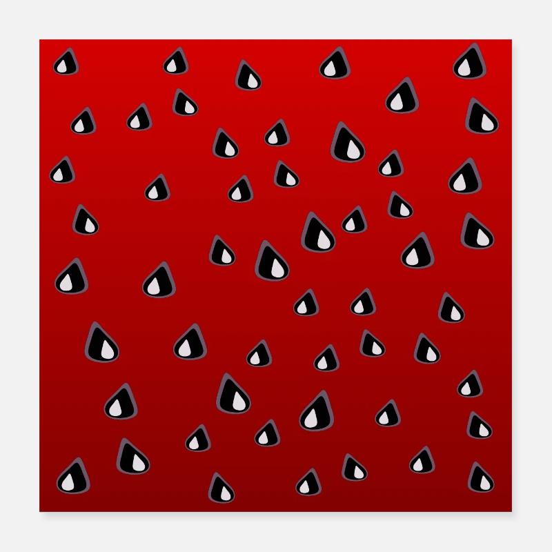 Costumes de pastèque d’été Graines de pastèque Poster 40 x 40 cm