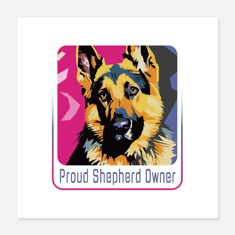 Stylish Shepherd Owner Poster 16" x 16" (40x40 cm)