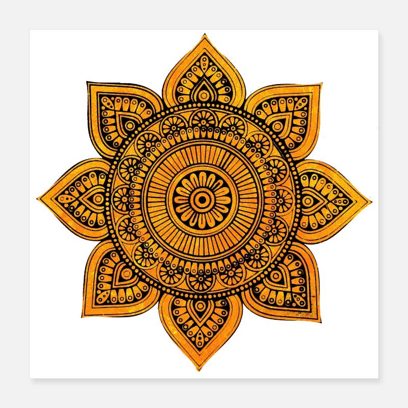 Mandala Gold Poster 16" x 16" (40x40 cm)