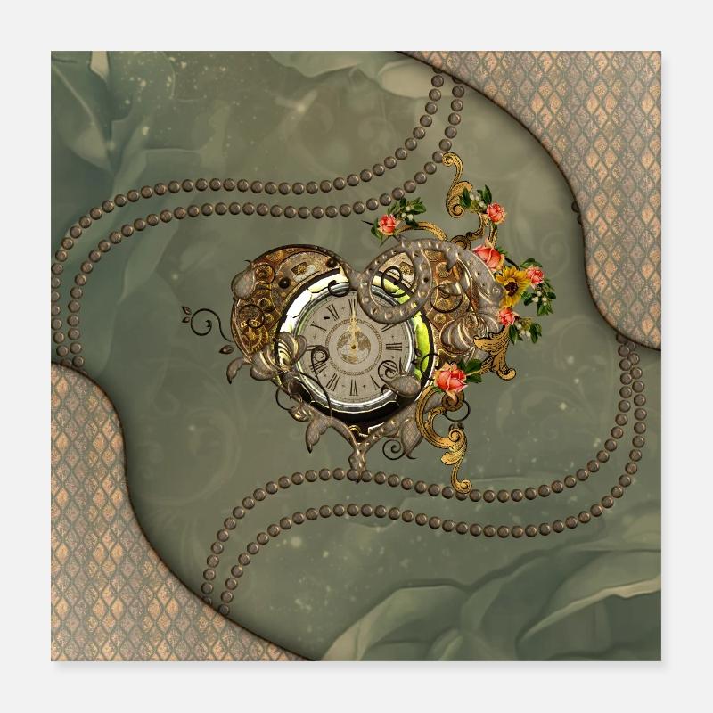 Merveilleuse montre steampunk Poster 40 x 40 cm