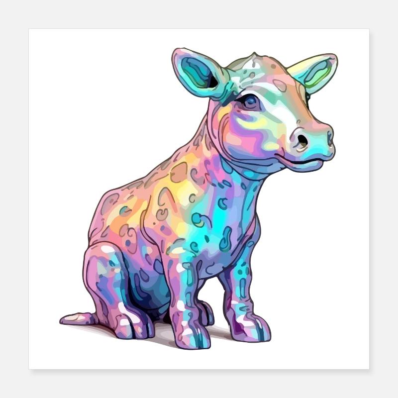 Riko the multicolored calf Poster 16" x 16" (40x40 cm)