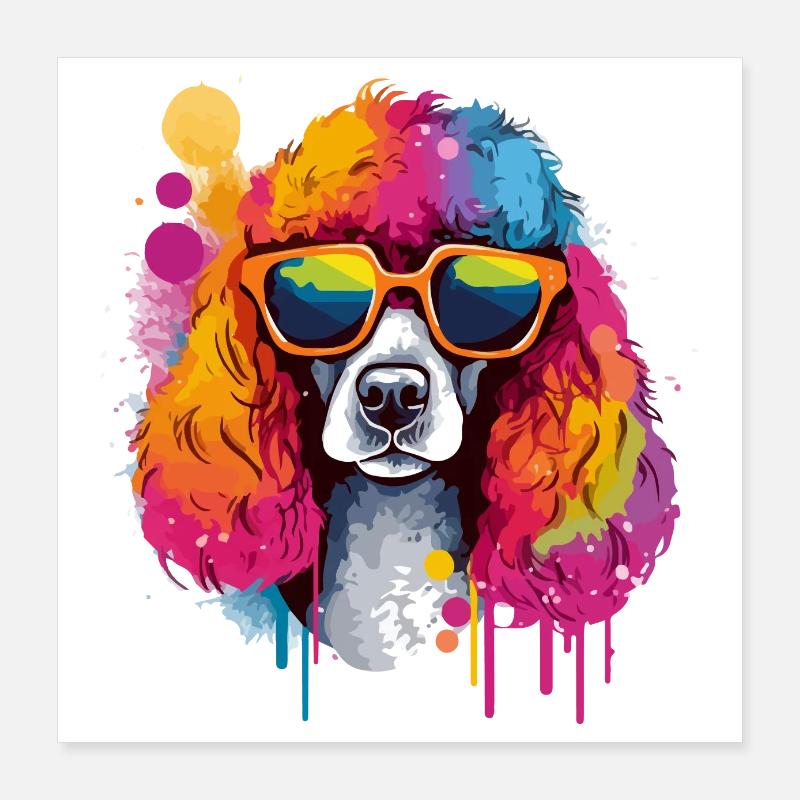 Milo, der bebrillte Cocker Spaniel Poster 40x40 cm