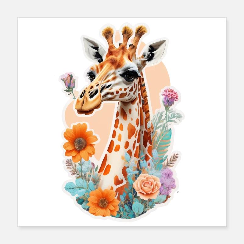 Giraffe Poster 16" x 16" (40x40 cm)