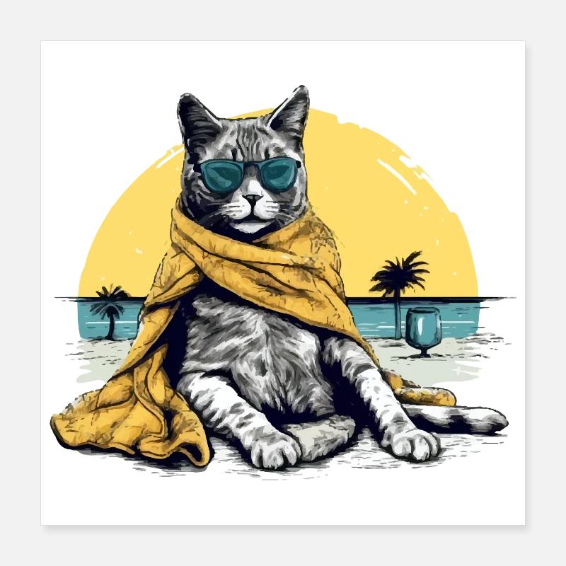 Koki the pasha cat Poster 16" x 16" (40x40 cm)