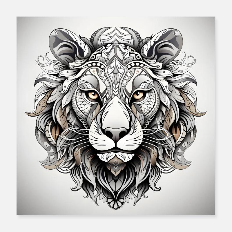 MyCuteLion_4 Poster 16" x 16" (40x40 cm)