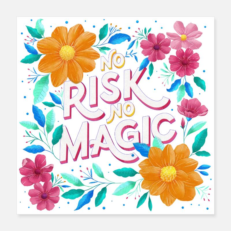 Magie et fleurs Poster 40 x 40 cm