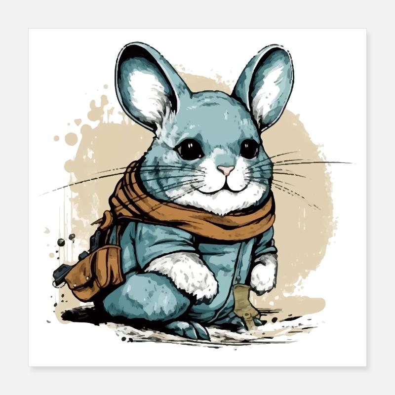 Blinki le chinchilla Poster 40 x 40 cm