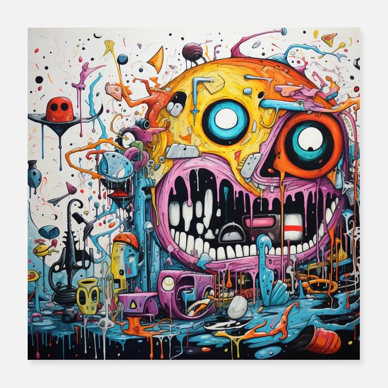 Monster Doodle 4 Poster 16" x 16" (40x40 cm)