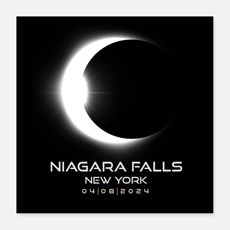 Niagarafälle New York Eclipse 2024 Souvenir Cool Poster 40x40 cm