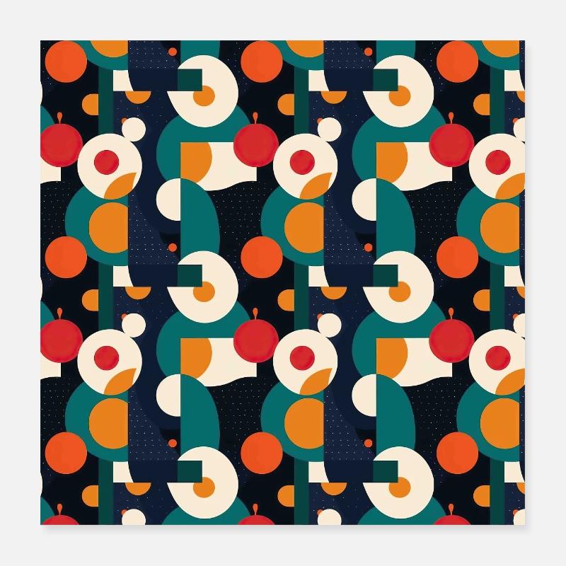 Formes abstraites sans couture Lignes Art moderne Poster 40 x 40 cm