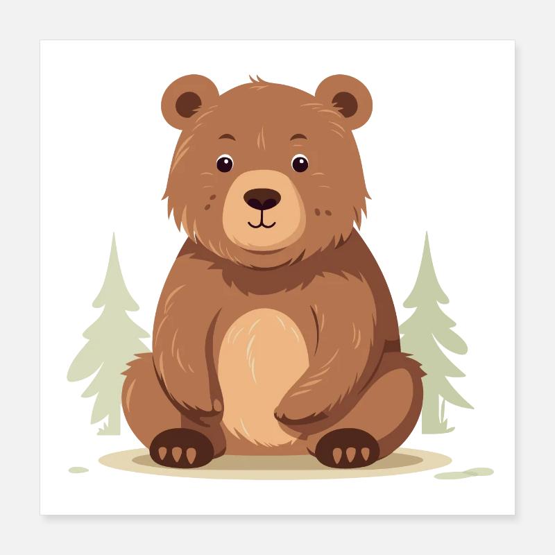 Lilla brunbjörnbjörnen Teddy Clipart Poster 40x40 cm