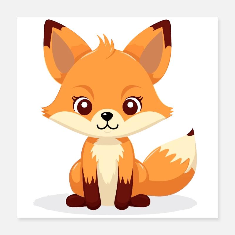 Petit renard rusé Poster 40 x 40 cm
