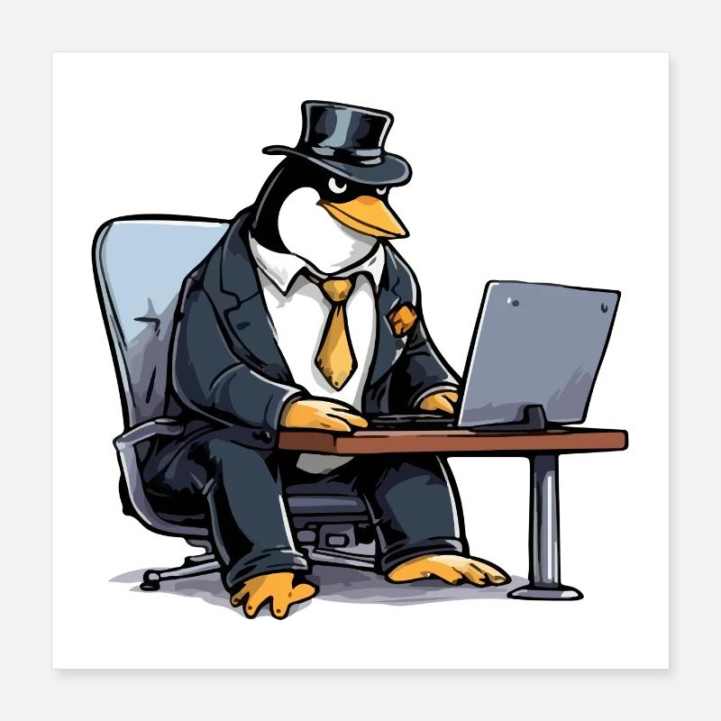 Kolo the computer penguin Poster 16" x 16" (40x40 cm)