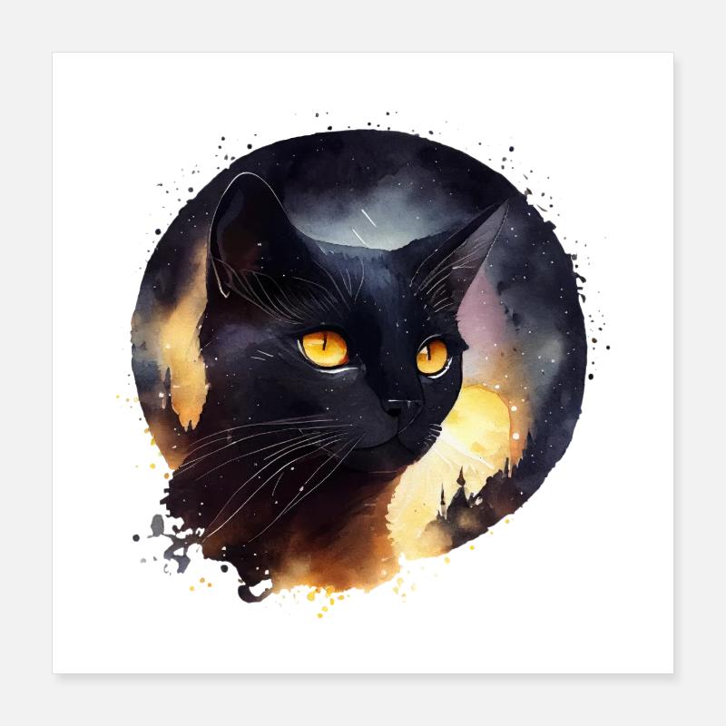 Chat noir Poster 40 x 40 cm