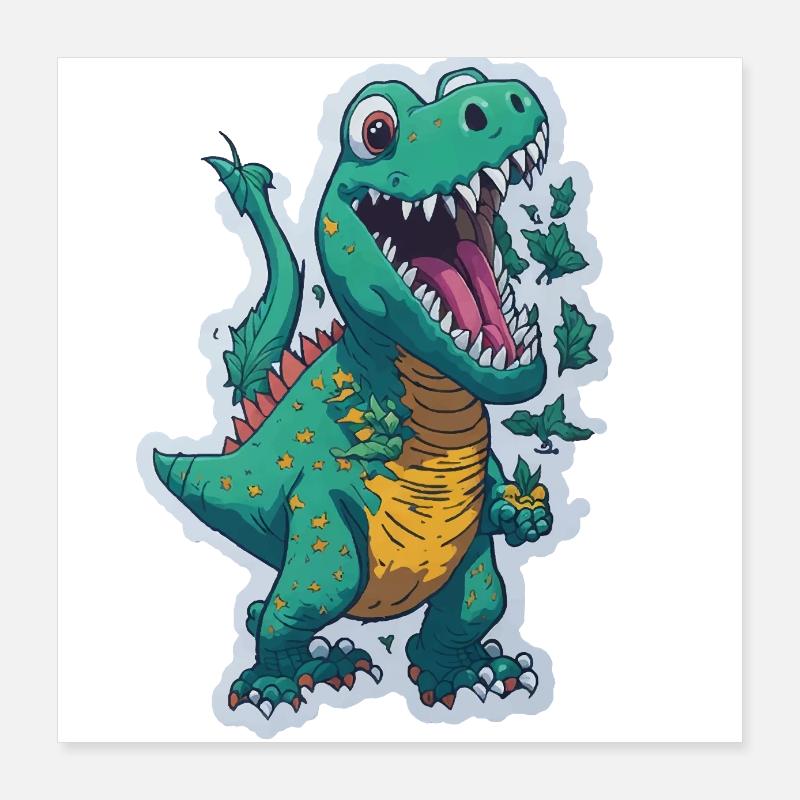Dinosaurier lustig cool Poster 40x40 cm