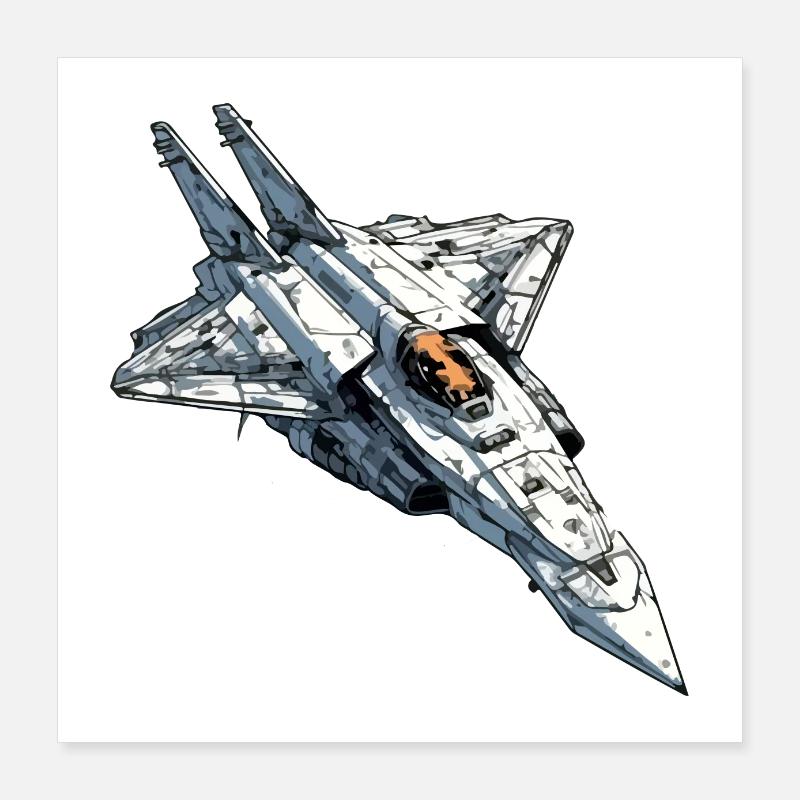 Wütendes Sturmflugzeug Poster 40x40 cm