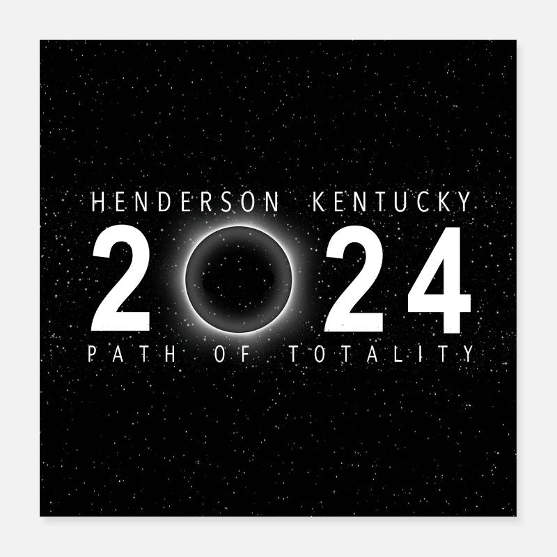 Henderson Kentucky 2024 Eclipse Souvenir Cool Poster 16" x 16" (40x40 cm)