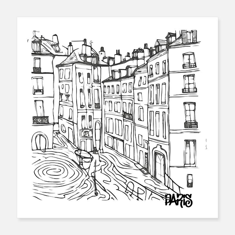 Terrain de basket PARIS Poster 40 x 40 cm