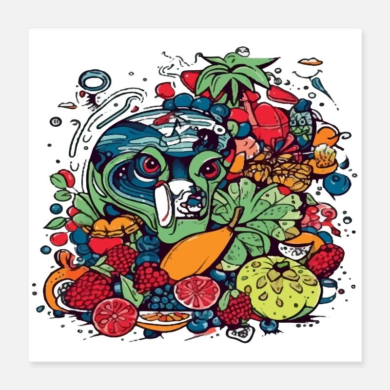 Monstro-Früchte Poster 40x40 cm