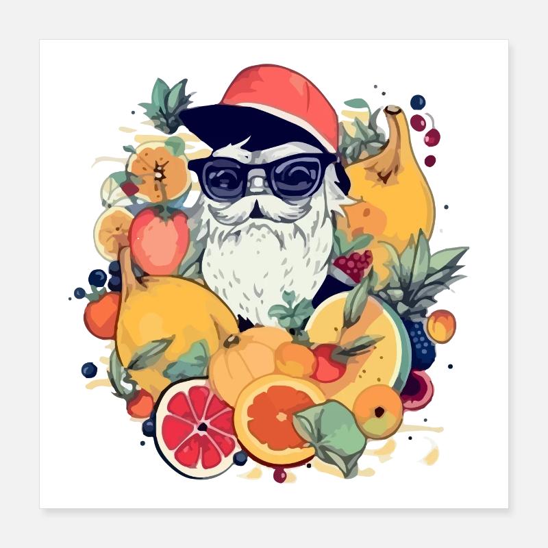 Opa Früchte Poster 40x40 cm