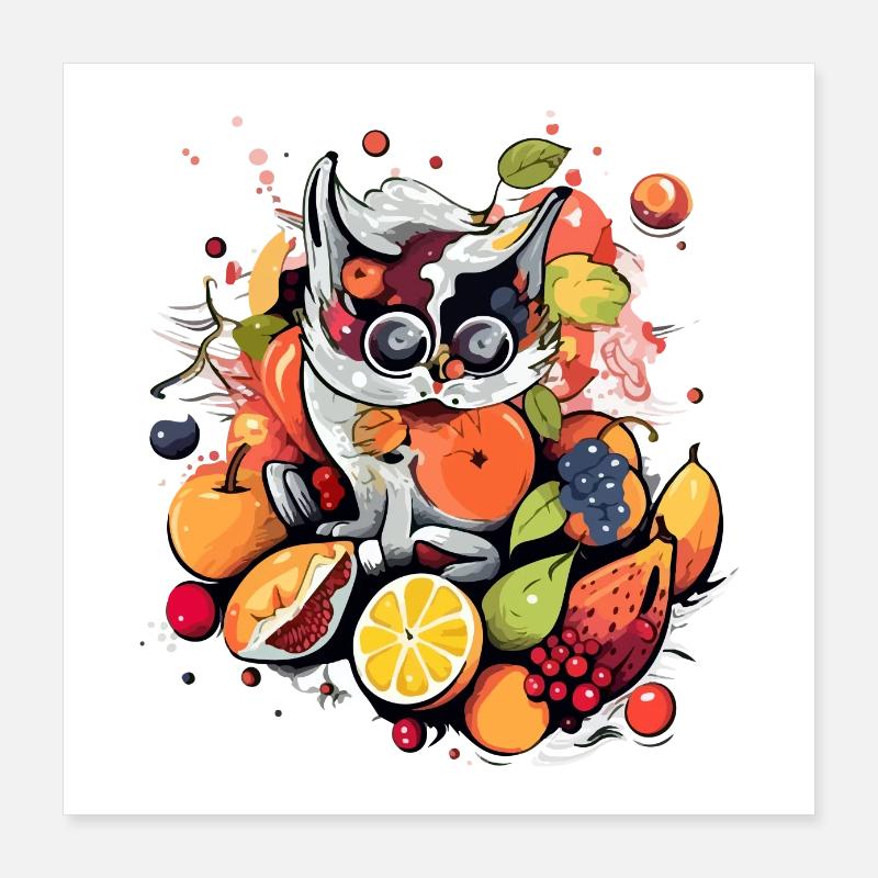 Leo die Katzenfrucht Poster 40x40 cm