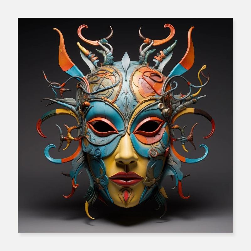 Masque coloré Poster 40 x 40 cm