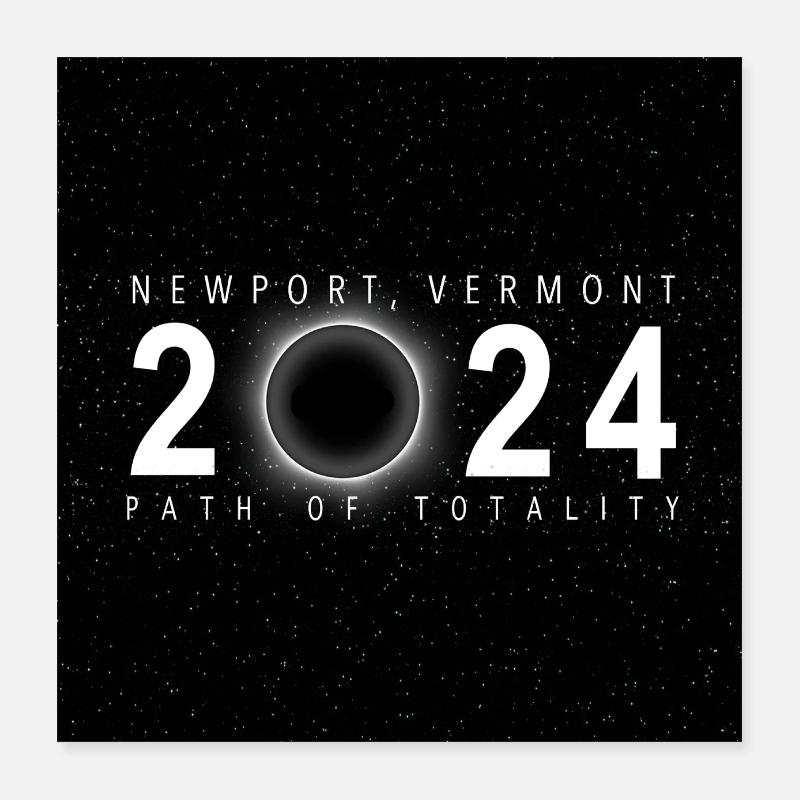 Newport Vermont 2024 Eclipse Souvenir Cool Poster 40 x 40 cm