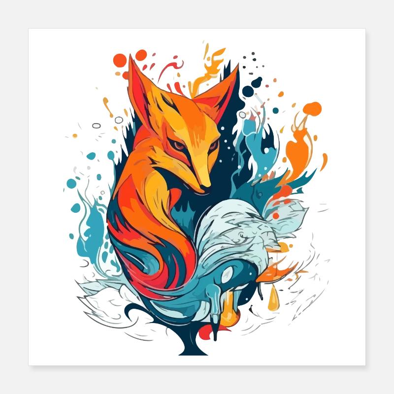 Le Renard Phoenix Poster 40 x 40 cm