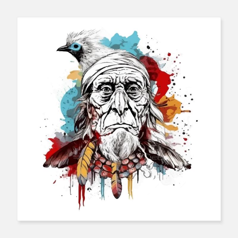 Papy siou Poster 40 x 40 cm