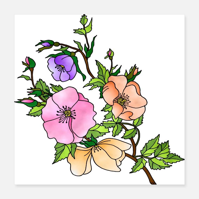 Blumen Poster 40x40 cm