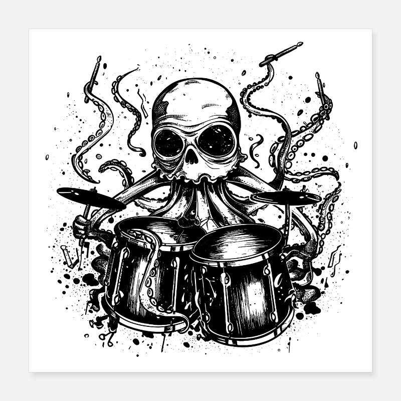 Octobeats – Der wilde Drummer aus der Tiefe Poster 40x40 cm