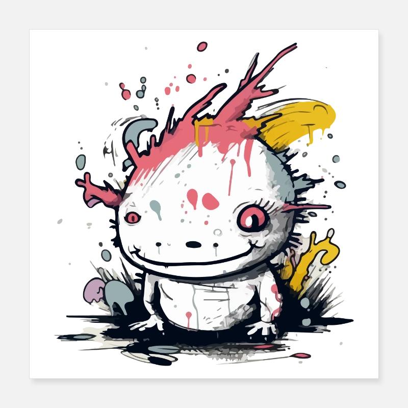 Miku l'axolotl Poster 40 x 40 cm