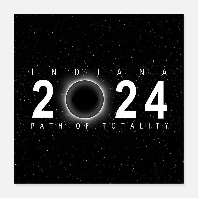 Indiana 2024 Eclipse Souvenir Cool Memento 8 avril Poster 40 x 40 cm
