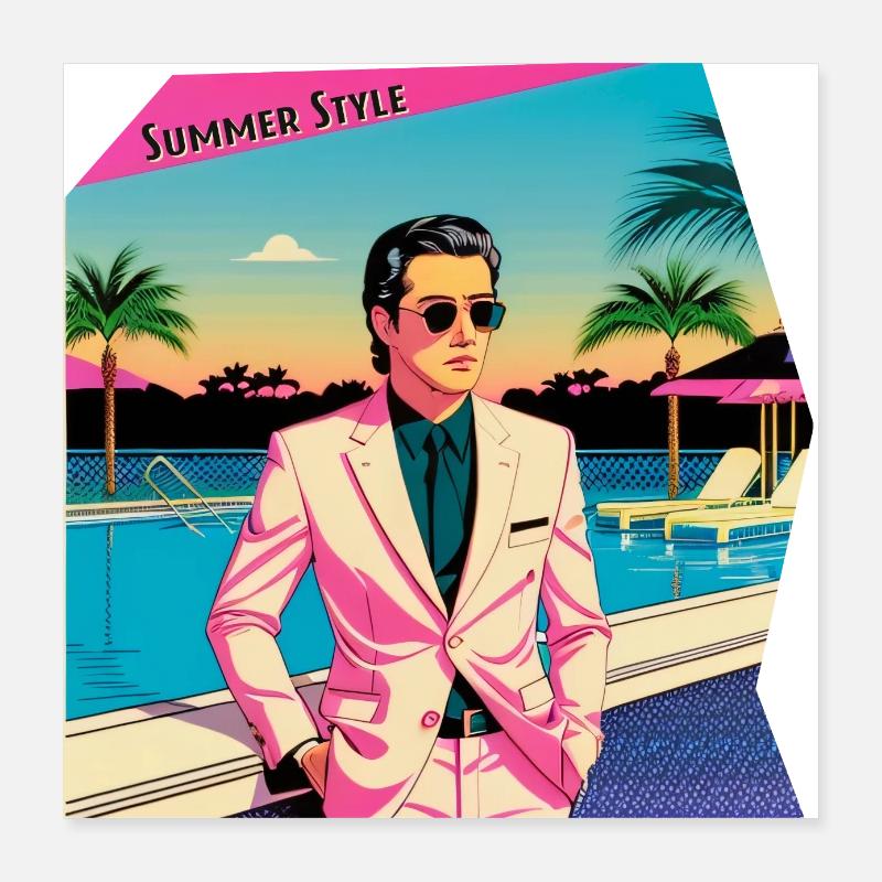 Sommerlicher Stil Poster 40x40 cm