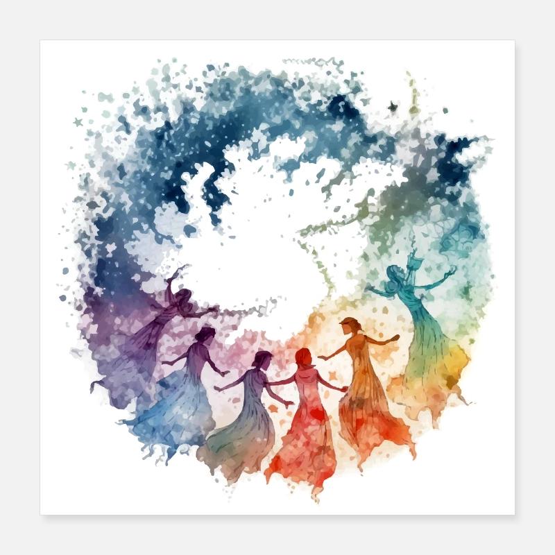 Der Tanz der Engel Poster 40x40 cm