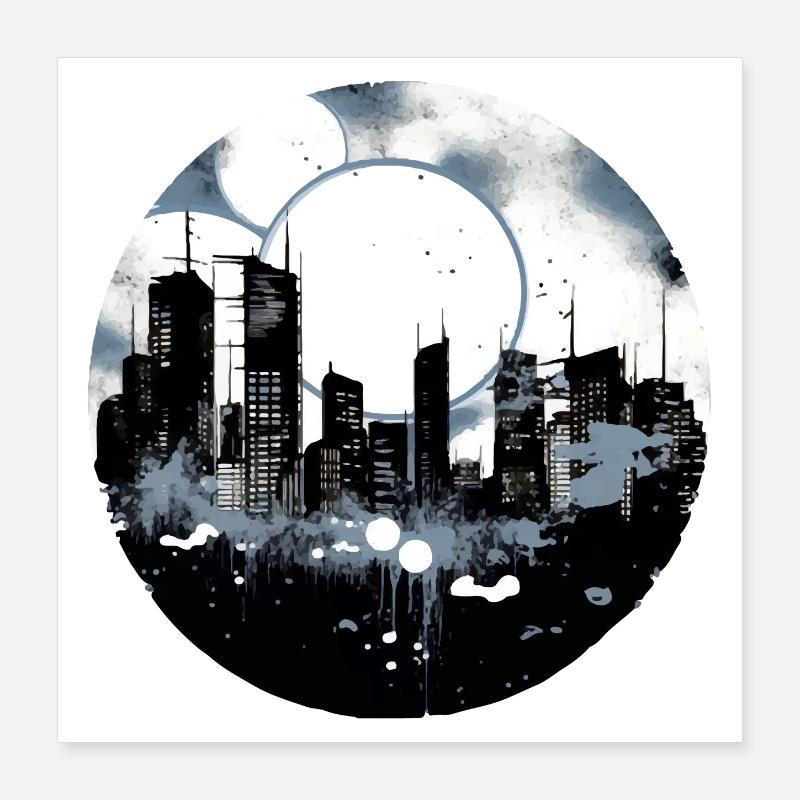 The city at night Poster 16" x 16" (40x40 cm)