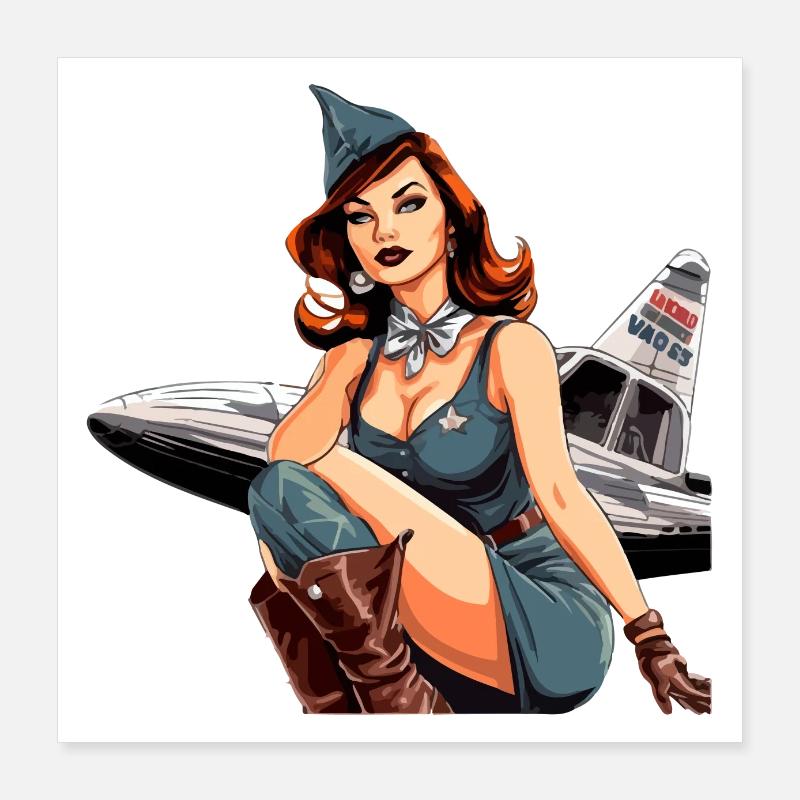 Hostess marina Poster 40x40 cm