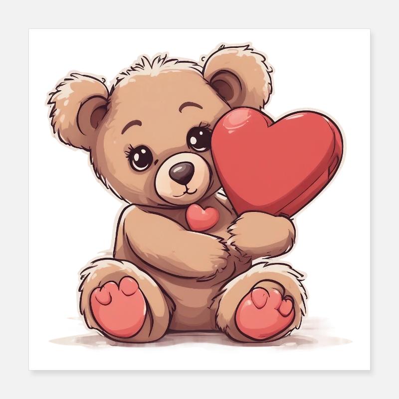 a cute little teddy bear Poster 40x40 cm