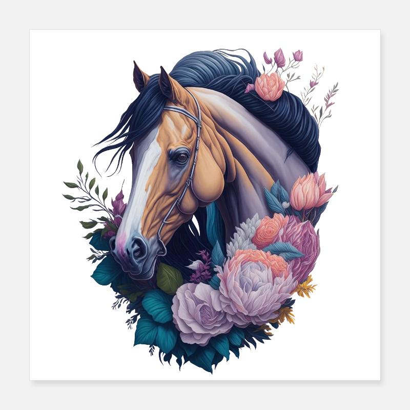 Fleurs de cheval Poster 40 x 40 cm