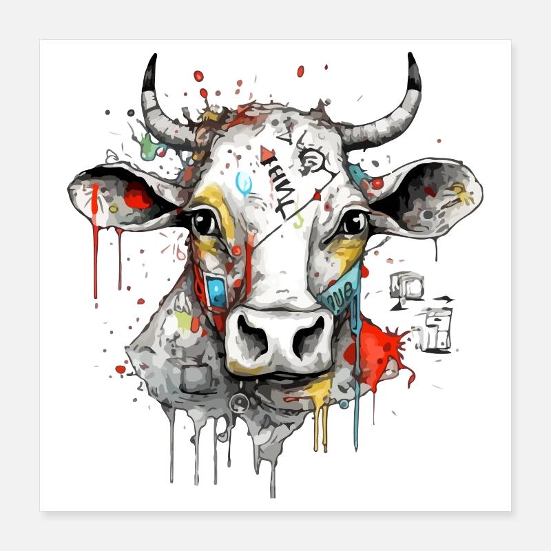 Kika la vache Poster 40 x 40 cm