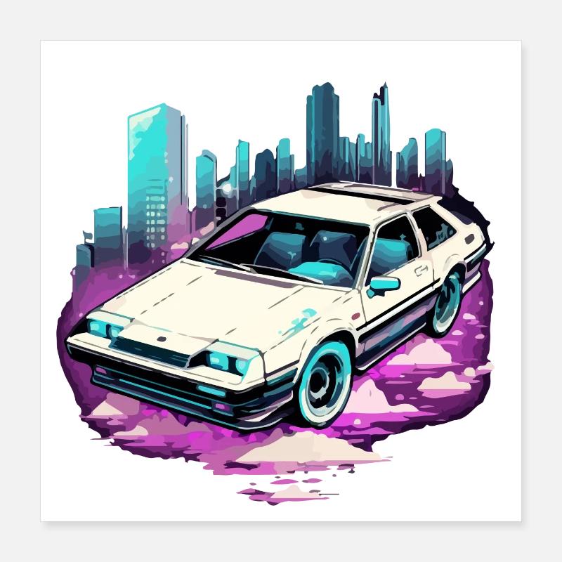 Silver arrow car Poster 16" x 16" (40x40 cm)